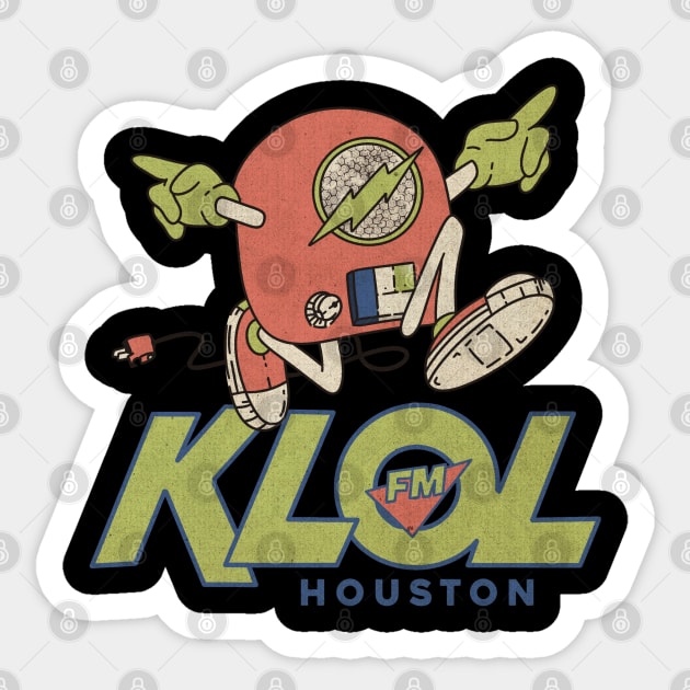 Vintage KLOL FM Houston 1970 Sticker by provokta art.directory